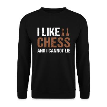 Chess Player I Like Chess - Unisex Sweatshirt - black - Front - Alina (178cm) & Michal (187cm)