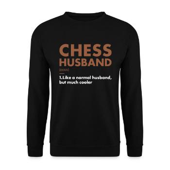 Chess Player Husband Definition Chess - Unisex Pullover - Schwarz - Vorne - Alina (178cm) & Michal (187cm)