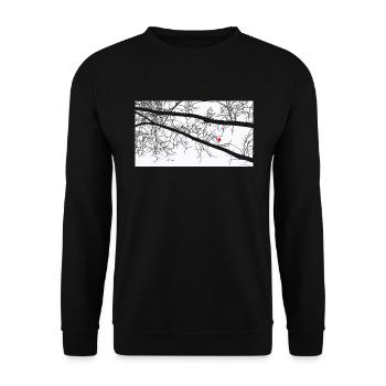 Red sparrow in the tree - Unisex Sweatshirt - black - Front - Alina (178cm) & Michal (187cm)