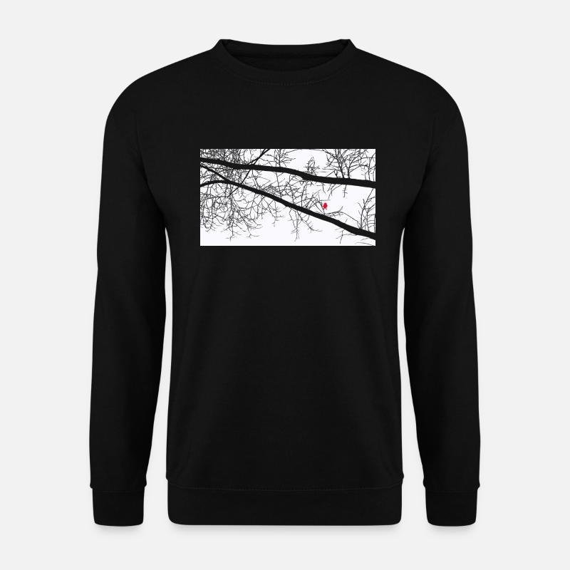 Moineau rouge dans l’arbre - Sweat-shirt Unisexe - noir