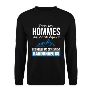 randonneur les meilleurs hommes rando marche - Sweat-shirt Unisexe - noir - Devant - Alina (178cm) & Michal (187cm)