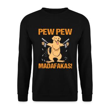 Dog Lovers Retro Dog Motif Papa - Unisex Sweatshirt - black - Front - Alina (178cm) & Michal (187cm)