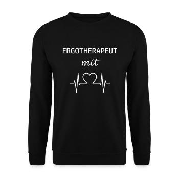 Ergotherapeut mit Herz - Unisex Pullover - Schwarz - Vorne - Alina (178cm) & Michal (187cm)