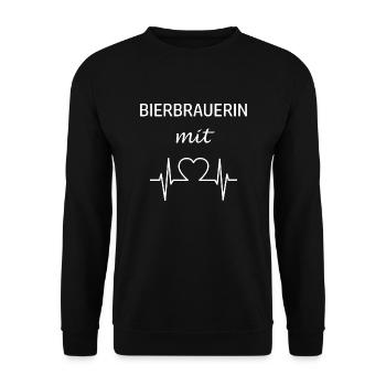 Bierbrauerin Bier Bierbrauerei Brauerin Brauen - Unisex Pullover - Schwarz - Vorne - Alina (178cm) & Michal (187cm)