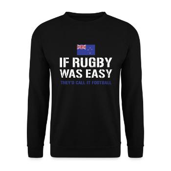 If Rugby Was Easy New Zealand Rugby - Unisex Pullover - Schwarz - Vorne - Alina (178cm) & Michal (187cm)
