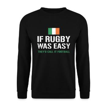 Si le rugby était facile Irlande Rugby - Sweat-shirt Unisexe - noir - Devant - Alina (178cm) & Michal (187cm)