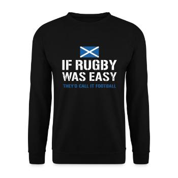 If Rugby Was Easy Scotland Rugby - Unisex Sweatshirt - black - Front - Alina (178cm) & Michal (187cm)