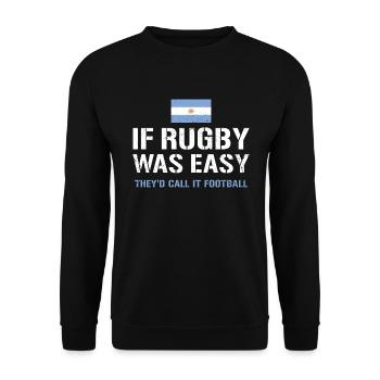 If Rugby Was Easy Argentina Rugby - Unisex Sweatshirt - black - Front - Alina (178cm) & Michal (187cm)