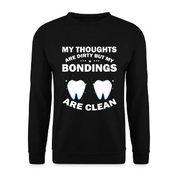 Orthodontic technician and dental laboratory - Unisex Sweatshirt - black - Front - Alina (178cm) & Michal (187cm)