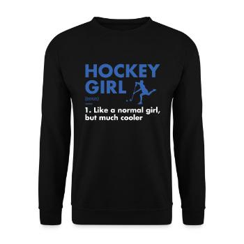 Sport Girl Definition Hockey - Unisex Pullover - Schwarz - Vorne - Alina (178cm) & Michal (187cm)