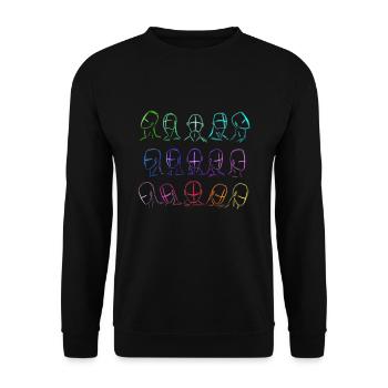 Visionen: Die Köpfe der Farben - Unisex Pullover - Schwarz - Vorne - Alina (178cm) & Michal (187cm)
