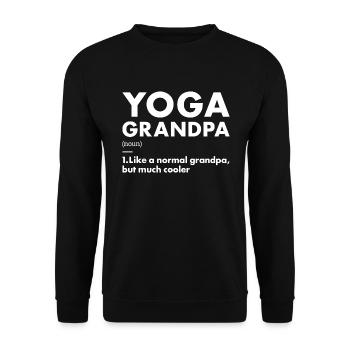 Yogi Grandpa Definition Yoga - Unisex Pullover - Schwarz - Vorne - Alina (178cm) & Michal (187cm)