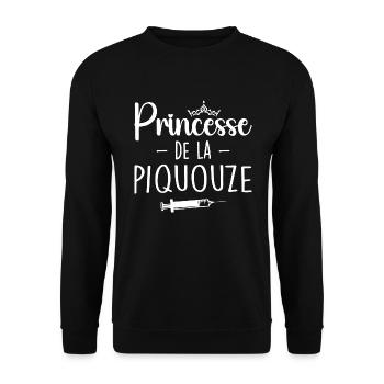 Princesse De La Piquouze - Sweat-shirt Unisexe - noir - Devant - Alina (178cm) & Michal (187cm)