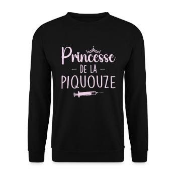 Princesse De La Piquouze - Sweat-shirt Unisexe - noir - Devant - Alina (178cm) & Michal (187cm)