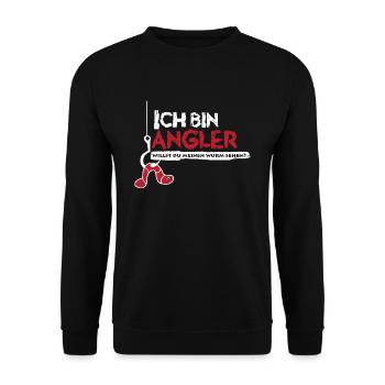 Mein Wurm Angeln Angler Angel Fischer Fische Aal - Unisex Pullover - Schwarz - Vorne - Alina (178cm) & Michal (187cm)