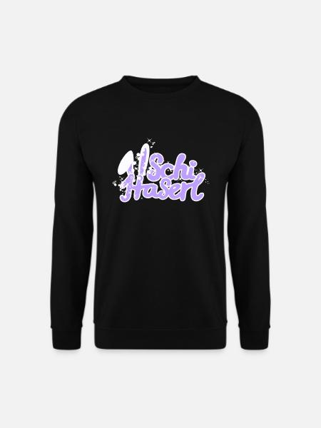 Skihaserl Schifahrer Pisten Glitzer Hasenohren fun - Unisex Pullover - Schwarz