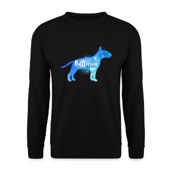 Liebender Bullterrier Papa - Unisex Pullover - Schwarz - Vorne - Alina (178cm) & Michal (187cm)
