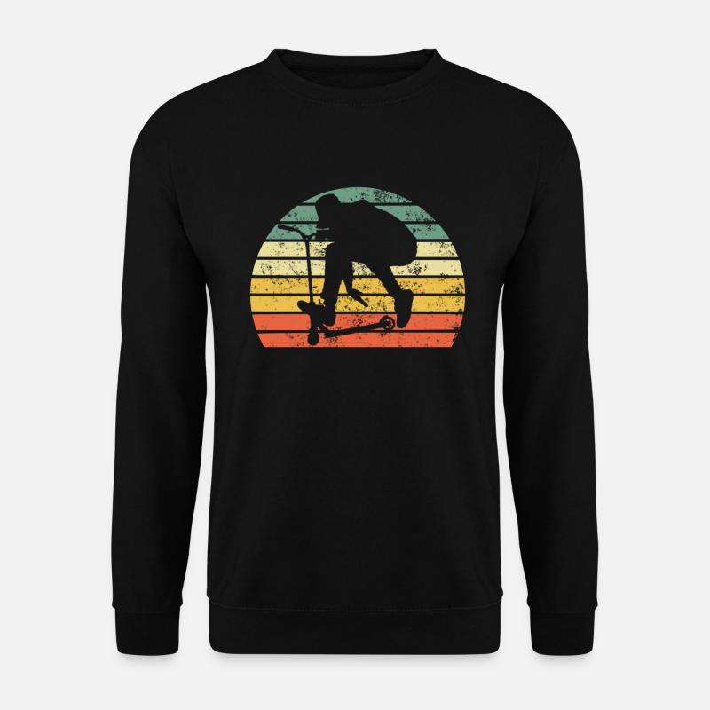 Scooter Stunt Tretroller E-Roller retro Geschenk - Unisex Pullover - Schwarz