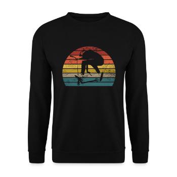 Scooter Tretroller Stunt E-Roller retro Geschenk - Unisex Pullover - Schwarz - Vorne - Alina (178cm) & Michal (187cm)