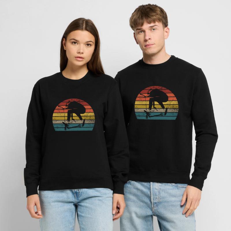 Scooter Tretroller Stunt E-Roller retro Geschenk Unisex Pullover