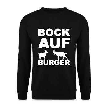 Bock auf Burger - Unisex Pullover - Schwarz - Vorne - Alina (178cm) & Michal (187cm)