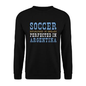 Argentina Soccer Argentinian Football Argentine - Unisex Pullover - Schwarz - Vorne - Alina (178cm) & Michal (187cm)