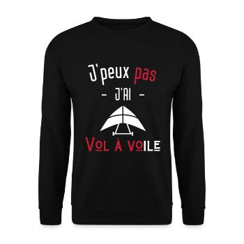 j'peux pas j'ai vol à voile - Sweat-shirt Unisexe - noir - Devant - Alina (178cm) & Michal (187cm)