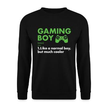 Gamer Boy Definition Gaming - Unisex Sweatshirt - black - Front - Alina (178cm) & Michal (187cm)