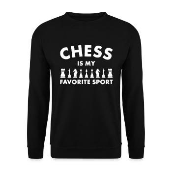 Chess Is My Favorite Sport Chess Player - Unisex Pullover - Schwarz - Vorne - Alina (178cm) & Michal (187cm)