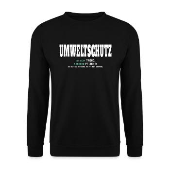 Umweltschutz ist kein Trend sondern Pflicht - Unisex Pullover - Schwarz - Vorne - Alina (178cm) & Michal (187cm)