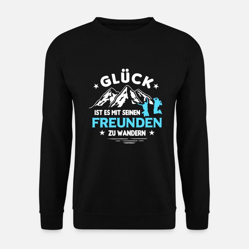 Wandern Freunde Glück Berge - Unisex Pullover - Schwarz