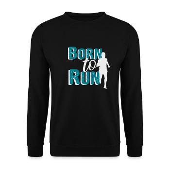 Rennen Laufen Marathon Läufer - Unisex Pullover - Schwarz - Vorne - Alina (178cm) & Michal (187cm)