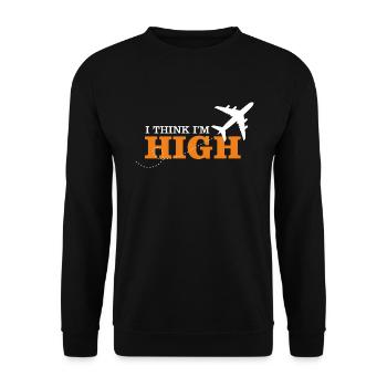I Think I'm High - Unisex Sweatshirt - black - Front - Alina (178cm) & Michal (187cm)