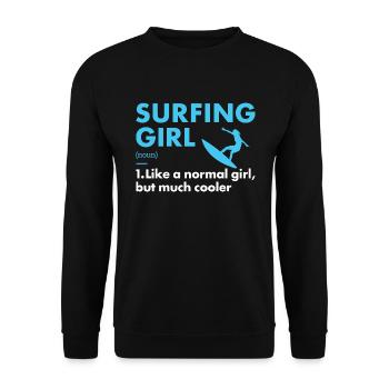Sport Girl Surfing - Unisex Sweatshirt - black - Front - Alina (178cm) & Michal (187cm)