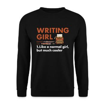 Writer Girl Definition Writing - Unisex Sweatshirt - black - Front - Alina (178cm) & Michal (187cm)