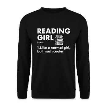 Reader Girl Definition Reading - Unisex Sweatshirt - black - Front - Alina (178cm) & Michal (187cm)
