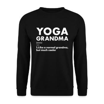 Yogi Grandma Definition Yoga - Unisex Pullover - Schwarz - Vorne - Alina (178cm) & Michal (187cm)