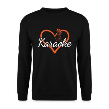 Singer Heart Karaoke - Unisex Pullover - Schwarz - Vorne - Alina (178cm) & Michal (187cm)