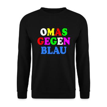 Omas gegen blau - Unisex Pullover - Schwarz - Vorne - Alina (178cm) & Michal (187cm)
