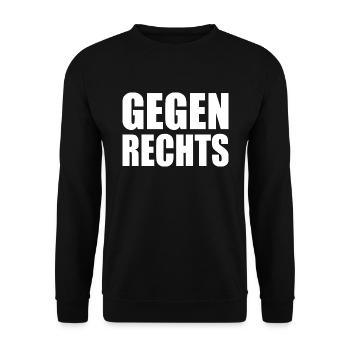 Gegen rechts - Unisex Pullover - Schwarz - Vorne - Alina (178cm) & Michal (187cm)