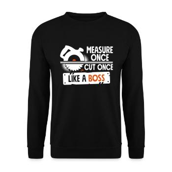 Funny DIY Construction Wood working Man Cave Home - Unisex Pullover - Schwarz - Vorne - Alina (178cm) & Michal (187cm)