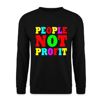People not profit - Unisex Pullover - Schwarz - Vorne - Alina (178cm) & Michal (187cm)