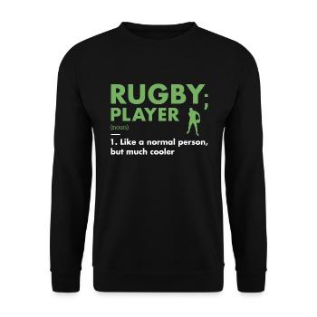Définition du joueur de sport Rugby - Sweat-shirt Unisexe - noir - Devant - Alina (178cm) & Michal (187cm)