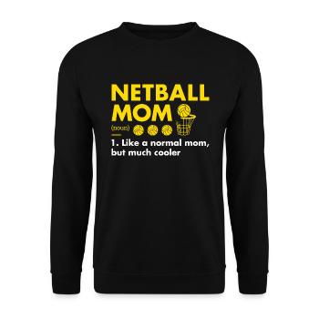 Sport Mom Definition Netball - Unisex Sweatshirt - black - Front - Alina (178cm) & Michal (187cm)