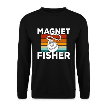 Magnetfischen - Unisex Pullover - Schwarz - Vorne - Alina (178cm) & Michal (187cm)