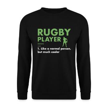 Sport Player Definition Rugby - Unisex Pullover - Schwarz - Vorne - Alina (178cm) & Michal (187cm)