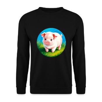 Bébé porceon porcelet porcelet - Sweat-shirt Unisexe - noir - Devant - Alina (178cm) & Michal (187cm)