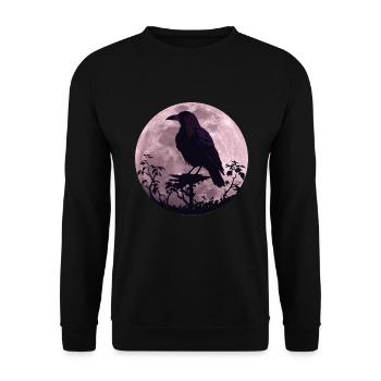 Raven in full moon light - Unisex Sweatshirt - black - Front - Alina (178cm) & Michal (187cm)