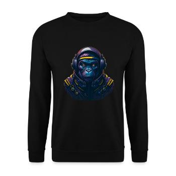 Gorilla Astronaut Monkey - Unisex Sweatshirt - black - Front - Alina (178cm) & Michal (187cm)