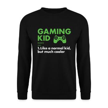 Gamer Kid Definition Gaming - Unisex Sweatshirt - black - Front - Alina (178cm) & Michal (187cm)